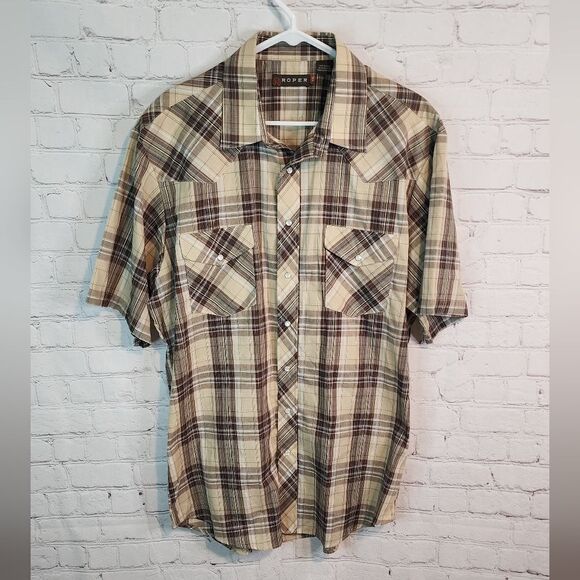 Men's Roper pearl snapped shirt, size XL - Picture 1 of 3